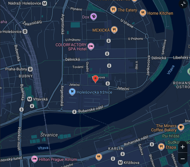 Loveless Tattoo Prague location map